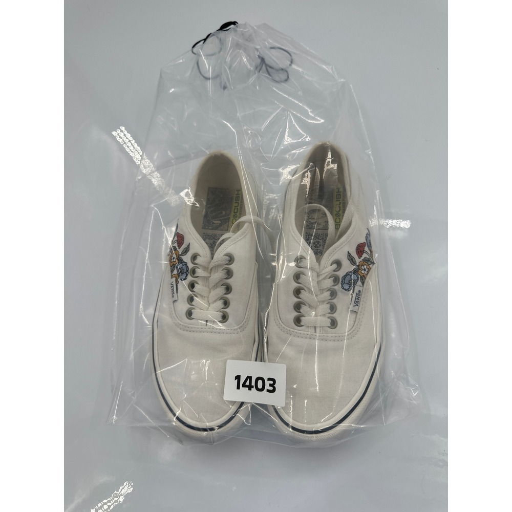 Vans SF Marshmallow White Floral Embroidered Sneakers Womens 8 Mens 6.5 - Picture 7 of 7